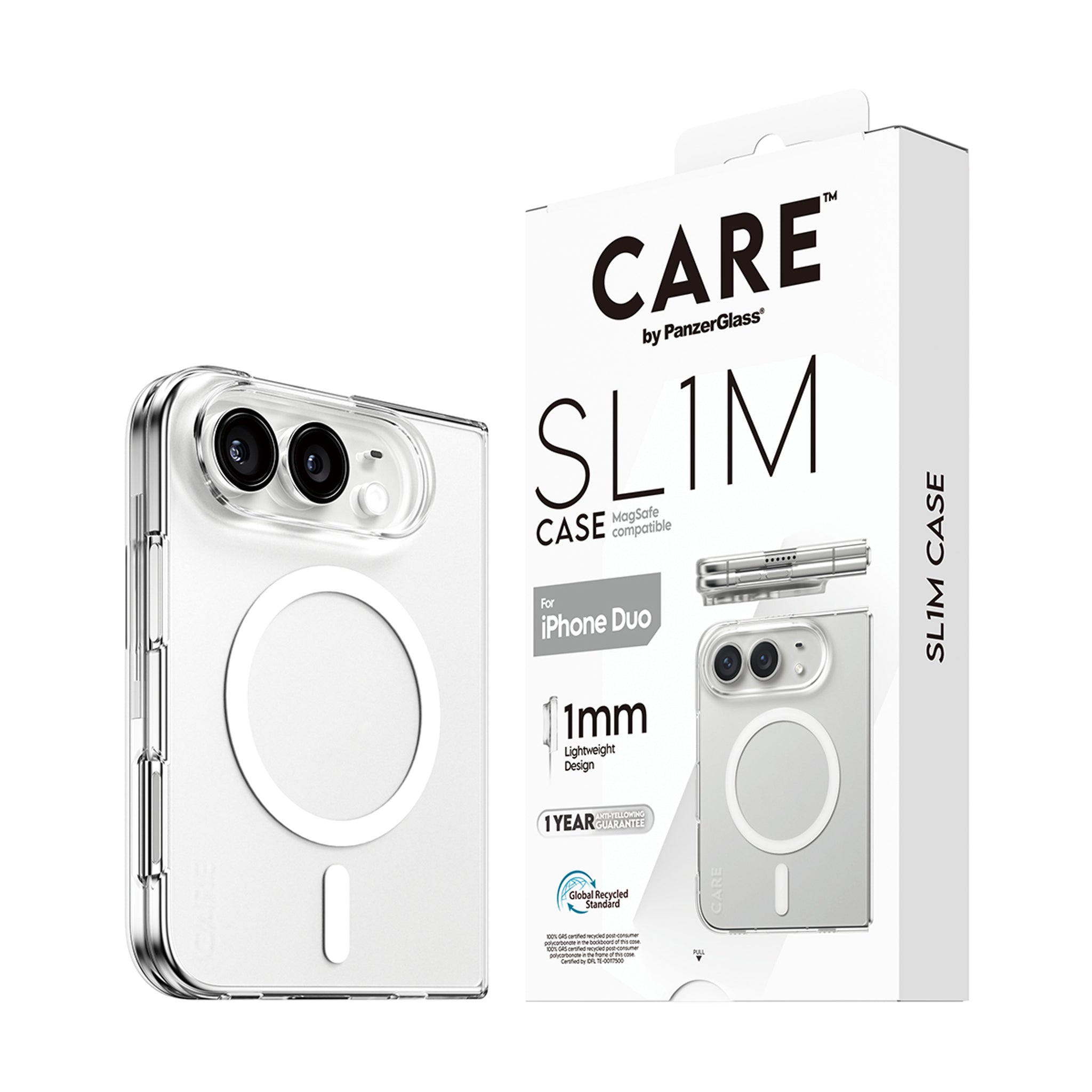 CARE™ by PanzerGlass® SL1M Case Transparent w. White MagSafe iPhone Duo